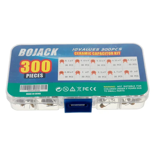 Miniatura 3 de BOJACK 10 valores 300 piezas de condensador de cerámica 0.1 0.15 0.22 0.33 0.47 0.68 1 2.2 4.7 10 uF Kit surtido de condensadores de cerámica
