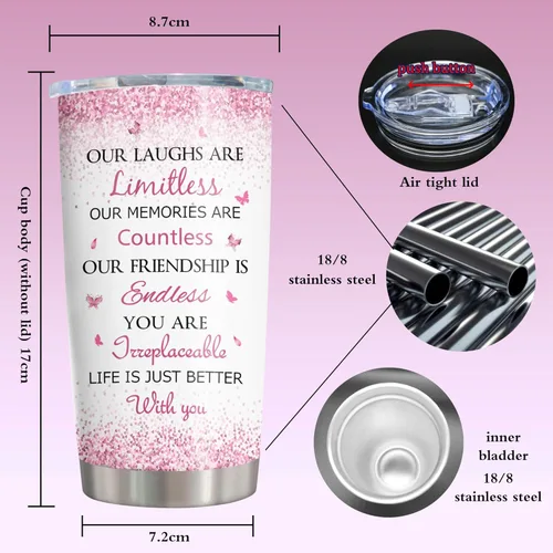 Miniatura 7 de ZANIION Taza de cumpleaños de mejor amiga 20oz - Regalo único para mujeres, taza de café de amistad para mejor amiga, ideas de regalo a larga Best
