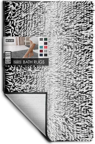 Miniatura 117 de Hearth & Harbor Alfombras de baño, tapete de baño de chenilla - Alfombras de baño lavables a máquina para baño con respaldo antideslizante de goma