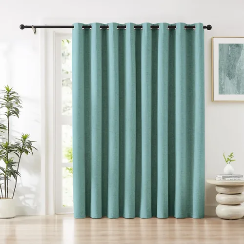Miniatura 29 de Cortinas opacas de lino beige Melodieux de 63 pulgadas de largo para dormitorio, sala de estar, 100% cortinas con ojales para bloquear la luz