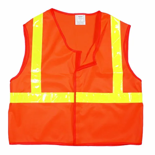 Mutual 16323 - Chaleco de seguridad sólido de poliéster de alta visibilidad ANSI Clase 2 con cinta reflectante de 2 pulgadas, color lima/amarillo,