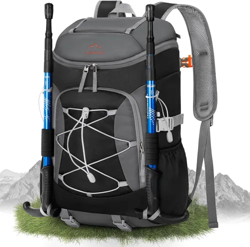 RAINSMORE Mochila de senderismo plegable para mujeres y hombres, mochila de camping plegable de 40 litros, impermeable, bolsa de senderismo ligera y