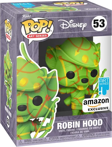 Funko Pop Pop Artist Series: Disney Treasures of The Vault - Robin Hood Multicolor - Personajes estándar de Disney - Exclusivo de Amazon - Figura de