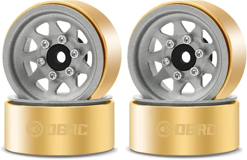 Miniatura 9 de OGRC 1.0 Rines de rueda RC con anillos de latón, rines de rueda de plato hondo, ruedas Beadlock 1.0 para 1/18 TRX4M 1/24 SCX24 C10 JLU Deadbolt Negro