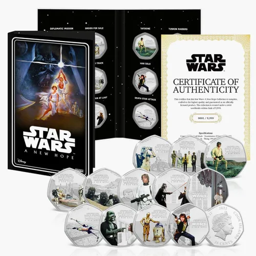 Miniatura 13 de FANTASY CLUB Colección oficial de monedas de la trilogía original de Star Wars Juego premium de 6 monedas Edición limitada certificada