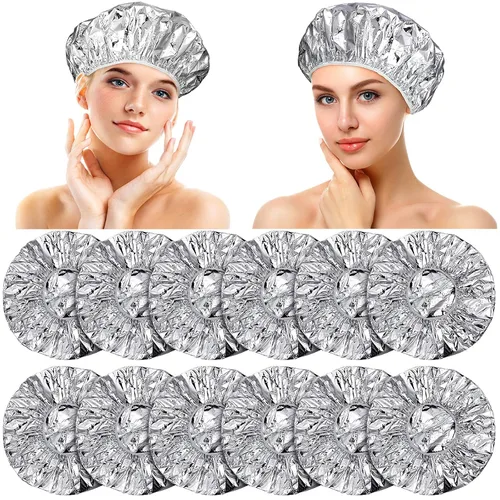 Miniatura 11 de 12 tapas de acondicionamiento profundo, papel de aluminio, reutilizables, para procesamiento del cabello, coloración del cabello, para uso