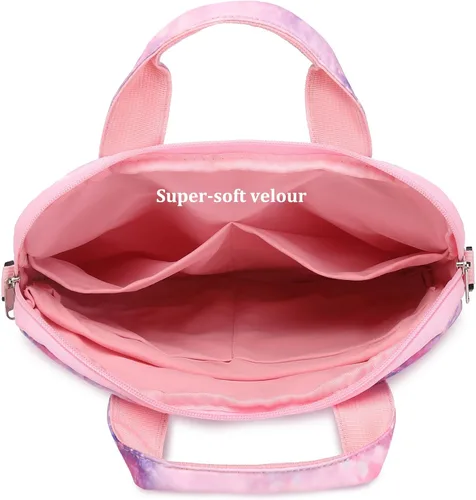 Miniatura 5 de JIANYA Bolsa de transporte para tableta para niños con correa para el hombro, 10-12.5 pulgadas, mármol cian