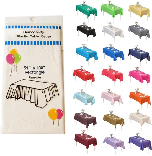 Miniatura 20 de Evershine - Mantel de plástico resistente y reutilizable, paquete de 12 unidades (redondo, 84 pulgadas, aguamarina)