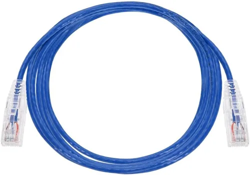 Miniatura 4 de Monoprice - Cable de conexión Ethernet Cat6 de 2.1 metros, azul, serie SlimRun, UTP, 28 AWG, 550 MHz, alambre de cobre puro, sin enganches, RJ45