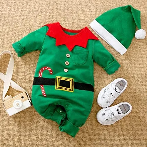Miniatura 3 de My First Christmas - Conjunto de mameluco de manga larga para recién nacido, traje para bebé y niña