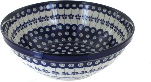 Miniatura 4 de Blue Rose Polish Pottery – Blue Tulip - Tazón grande para servir – 9 pulgadas de diámetro – Tazón perfecto para pasta y ensalada, duradero y apto