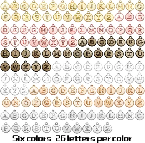 Miniatura 2 de Aylifu 156 dijes de letras del alfabeto A-Z, colgantes de letra mayúscula para collares, pulseras, joyas, manualidades, 6