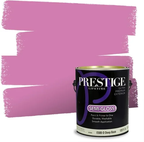 Miniatura 44 de Prestige Paints E100-T-SW6591 Pintura exterior e imprimación en uno, 1 galón, plano, combinación comparable de Sherwin Williams Amaryllis, 1 galón