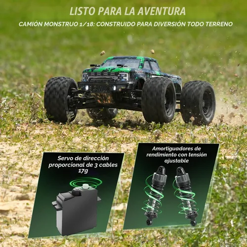 Miniatura 2 de HAIBOXING Camión RC a escala 1:18 18859E, vehículo 4X4 todoterreno con velocidades de hasta 22.4mph (36 km/h), control remoto de grado Hobby 2.4GHz
