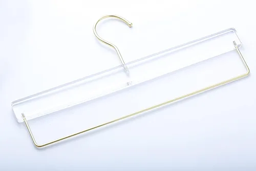 Miniatura 6 de HomeCube USA - Percha de acrílico transparente con ganchos dorados y barra, organizador resistente para pantalones, pantalones y más, elegante