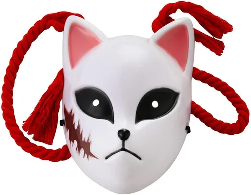 Miniatura 7 de Oikawa Sabito - Máscara de zorro para cosplay, accesorios de anime, accesorio de disfraz con collar para Halloween