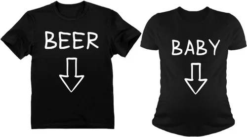 Anuncios de embarazo Baby Reveal Funny Matching Mom & Dad Maternity Shirts