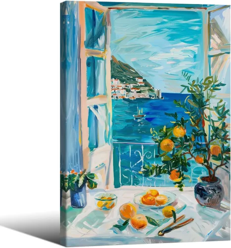 Miniatura 26 de Póster de pintura al óleo colorida de ventana abierta, arte de pared abstracto impresionista famoso y moderno, impresiones de lienzo estético