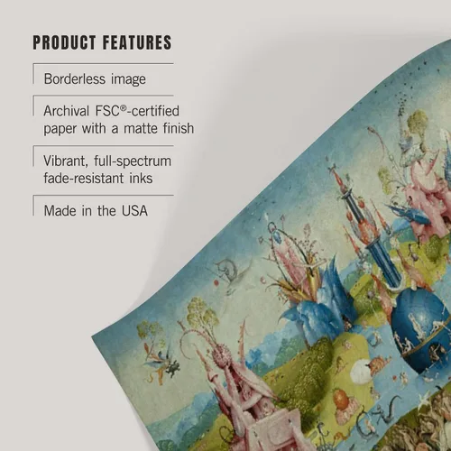 Miniatura 3 de The Garden of Earthly Delights, (artista: Hieronymus Bosch c. 1480), obra maestra clásica