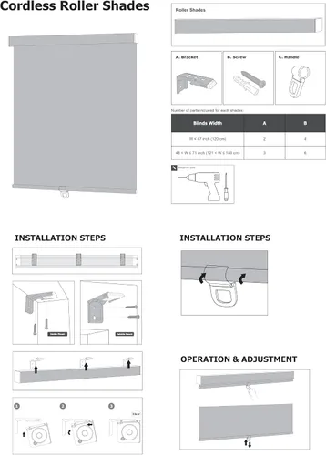 Miniatura 9 de Persianas enrollables 100 % opacas, sin cordón, para ventanas de interiores, parada libre, tela aislante térmica, protección UV, persianas opacas