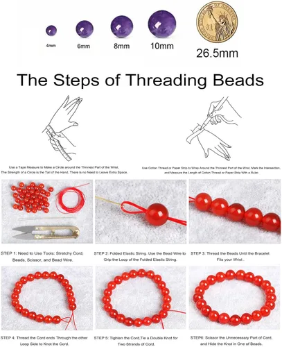 Miniatura 7 de Cuentas redondas de calcedonia roja natural de 25/64 pulgadas (25/64 pulgadas), 35 cuentas de piedras preciosas a granel para hacer joyas, pulseras