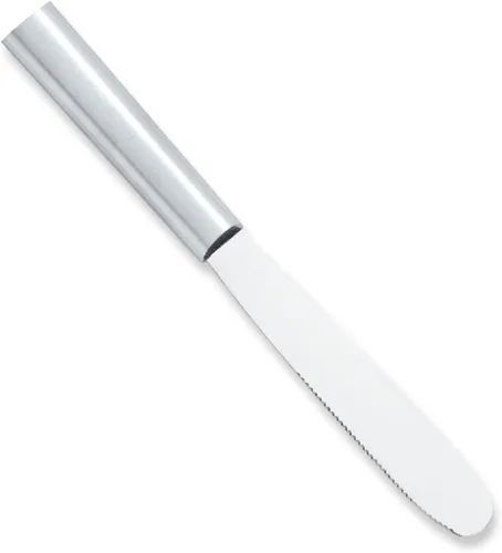 Rada Cubertería Super Spreader - Cuchillo para esparcir hecho de acero inoxidable con mango de aluminio cepillado fabricado en Estados Unidos