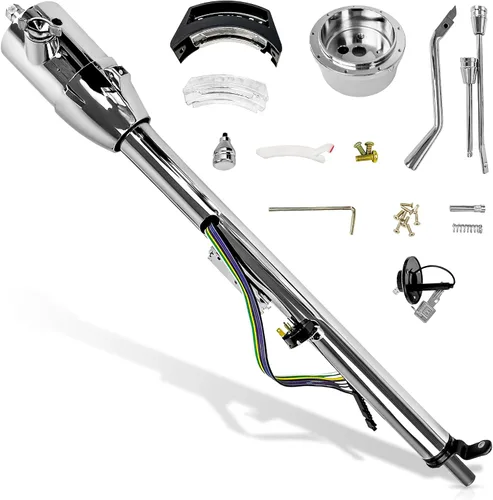 Miniatura 7 de Cromo inoxidable 32" Manual Piso Shift Tilt Dirección Columna Llave de Encendido para GM