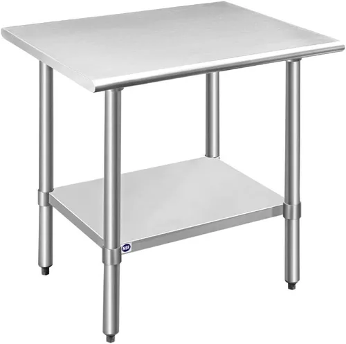 Miniatura 26 de Mesa de acero inoxidable para preparación y trabajo con protector contra salpicaduras, 24x72 pulgadas