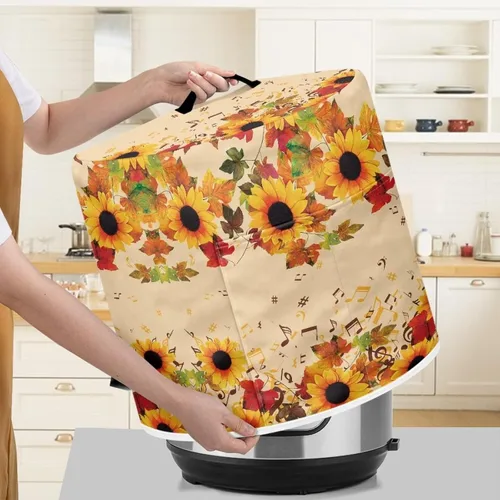 Miniatura 20 de Cubierta antipolvo para olla a presión con estampado floral de pájaros, compatible con 3 cuartos de galón, cubierta antipolvo instantánea duradera