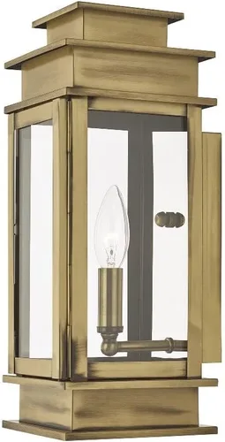 Miniatura 9 de Livex Lighting 2013-07 Princeton - Linterna de pared para exteriores, bronce, 14 "x 5.5" x 14