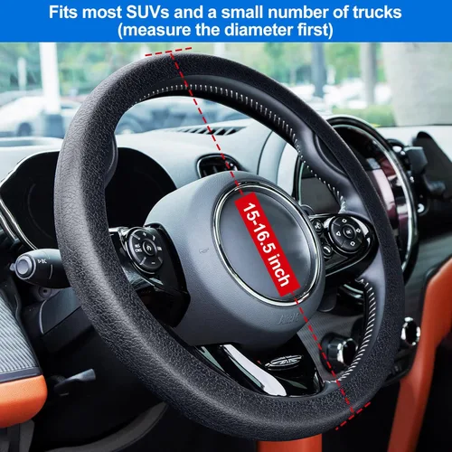 Miniatura 6 de Spurtar Funda para volante de automóvil para mujeres y hombres, accesorios de automóvil, protector de volante delgado antideslizante de silicona