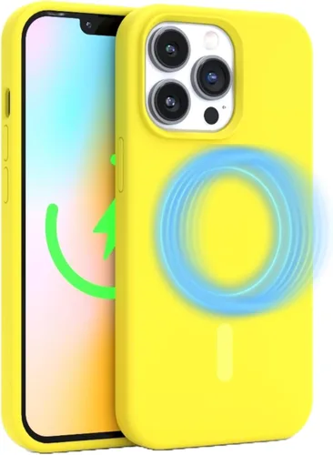 Miniatura 17 de FELONY CASE Funda de silicona verde neón para iPhone 12 Pro Max Silicona líquida con forro de microfibra antiarañazos, funda protectora a prueba
