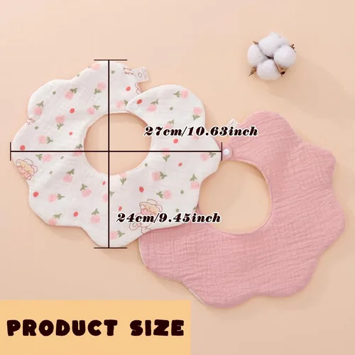 Miniatura 4 de Baberos de muselina para bebé para babeo y dentición Baberos para babeo de recién nacido para bebé niña o niño Albaricoque
