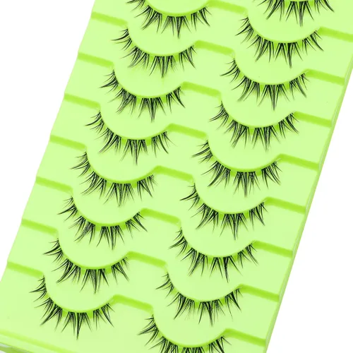 Miniatura 4 de Pestañas de manga de aspecto natural, delgadas, esponjosas, asiáticas, para cosplay, pestañas puntiagudas de anime japonés 3D, pestañas postizas