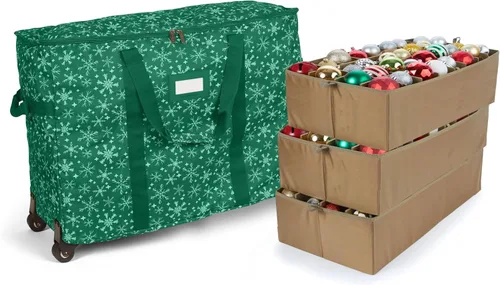 Miniatura 47 de Covermates Keepsakes Bolsa de almacenamiento ajustable para adornos, poliéster resistente, separadores acolchados y bandejas FlexGrid, organizador