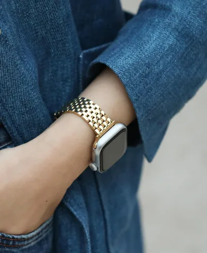 Miniatura 3 de Correa delgada y femenina para Apple Watch 11 10 Se 9 8 7 6 5 4 3, Correa metálica elegante para mujeres para Apple Watch 42mm 41mm 40mm 44mm 45mm