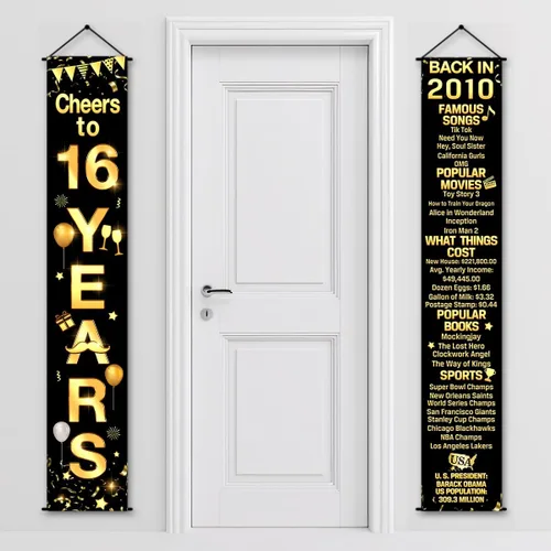 Miniatura 7 de Decoraciones de aniversario para fiesta de cumpleaños número 13, pancarta de felicitación a los 13 años, decoración de fiesta, letrero de bienvenida