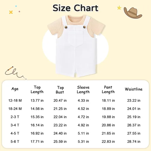 Miniatura 7 de MBMSHEGH Conjunto de ropa de verano para bebé y niño, con parte superior acanalada y tirantes con botones