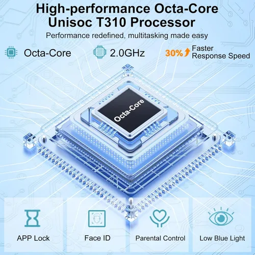 Miniatura 4 de Tableta Android 15 de 10 pulgadas con teclado, 30 GB de RAM 64 GB ROM 2.0 GHz Octa-Core, cámara dual, expansión de 2 TB, Widevine L1, WiFi 5G, BT