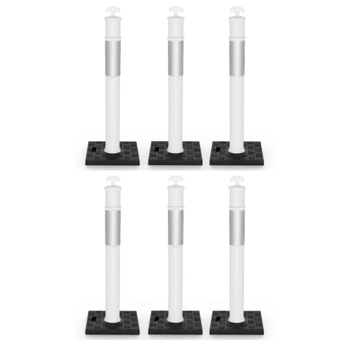 Miniatura 12 de BATTIFE Poste delineador de 45 pulgadas con base, conos de delineador de tráfico naranja con collar reflectante para práctica de conducción