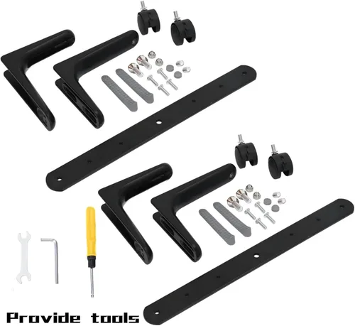 Miniatura 8 de MYOYAY Paquete de 2 soportes para pantalla divisora de habitación, pies divisores de habitación, rueda movible, pantalla de privacidad, soporte Negro