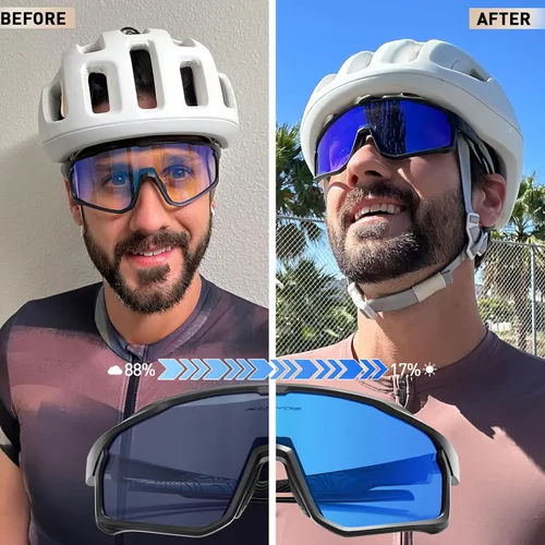 Miniatura 2 de KAPVOE Gafas de ciclismo fotocromáticas para hombres y mujeres, gafas de sol para bicicleta de montaña MTB, deportes, transición, triatlón, carrera