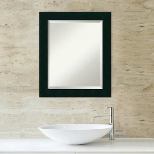 Miniatura 5 de Amanti Art Espejo de baño negro para sobre el fregadero, espejo de tocador rectangular negro Tribeca de 24 x 20 pulgadas, marco de madera pequeño
