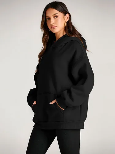 Miniatura 3 de EFAN - Sudadera con capucha para mujer - Sudadera de vellón sobredimensionada con mangas largas para otoño e invierno, ropa de moda inspirada