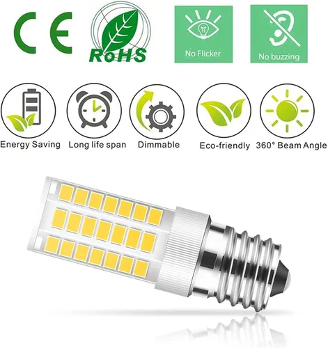 Miniatura 4 de TAIYALOO Bombilla LED E17 regulable, bombilla de horno de microondas de 5 W, blanco natural 4000 K, repuesto de bombilla halógena de 40 W