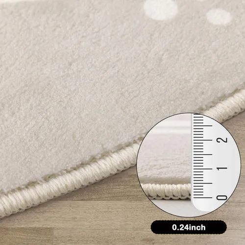 Miniatura 4 de Carvapet Alfombra redonda de 3 pies, alfombra circular con estampado de mandala, antideslizante, lavable, suave para entrada, baño, guardería