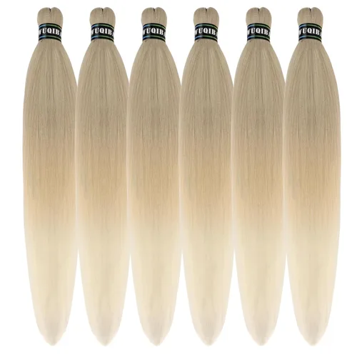 Miniatura 48 de Cabello trenzado verde azulado preestirado, hipoalergénico, sintético, color azul aguamarina, para trenzas y giros, extensiones de cabello largo
