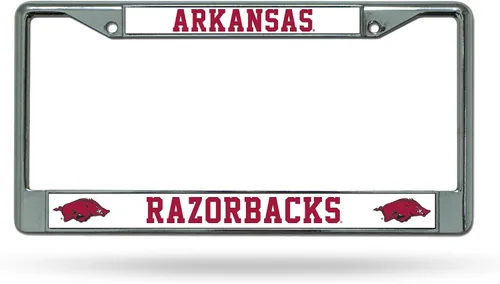 Miniatura 52 de Rico Industries NCAA Premium 12" x 6" Chrome Frame with Plastic Inserts - Car/Truck/SUV Automobile Accessory