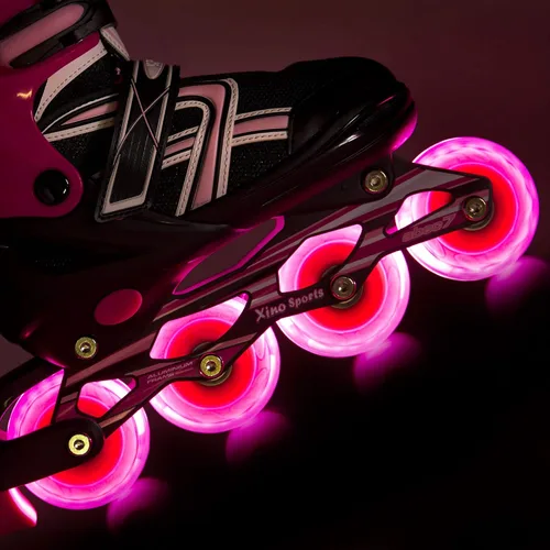 Miniatura 9 de Xino Sports Patines en línea para niños y niñas – Patines ajustables con ruedas iluminadas LED – Patines juveniles para interiores y exteriores