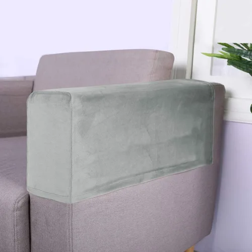 Miniatura 2 de BESPORTBLE Funda de tela elástica para reposabrazos de sofá, color gris, antideslizante, protector de muebles, fundas para sillón reclinable